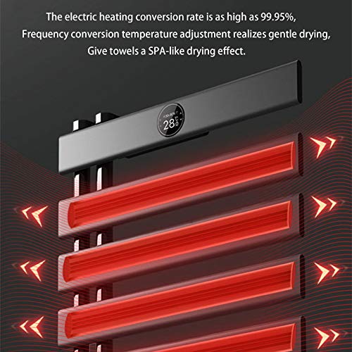 Badkamer witte elektrische verwarming handdoek radiator wit wandmontage, constante temperatuur verwarming, touch panel… - Image 4