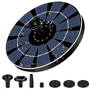 6 V/2,5 W, solar fontein, mini-waterfontein met 7 verschillende sproeiers voor de decoratie van gazon en tuin, zwembad van vogelbad