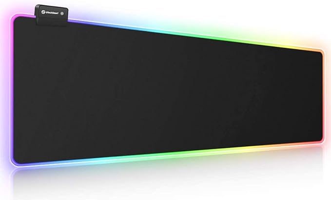 Mouse pad gamer RGB grande UtechSmart com LED e base antiderrapante