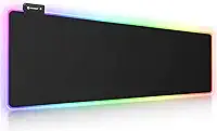 Mouse pad para jogos RGB, UtechSmart Mouse pad grande estendido macio com 14 modos de iluminação, 2 níveis de brilho, mousepads para teclado de computador 800 x 300 mm / 31,5 × 11,8 polegadas