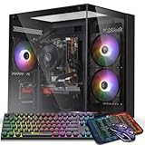 Prebuilt Gaming PC Desktop Computer,Intel Core i7 Desktop,Operating at A Frequency of 3.4-3.9 GHz,RX590 Graphics Card with 8GB GDDR5 Video Memory,16GB RAM, 1TB NVME SSD,WiFi 5.0,RGB Fan x5