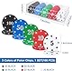 MINISOISO 100 Stück Pokerchips, Casino Poker Chips, Spielchips Wertmarken Karten Poker Chips Roulette Spiel Bingo Chips mit Wert Blackjack Set für Counting Marker Casino Pokerset