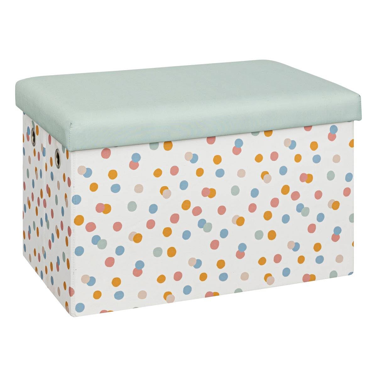 Puf plegable de almacenamiento Enio azul 57x36cm
