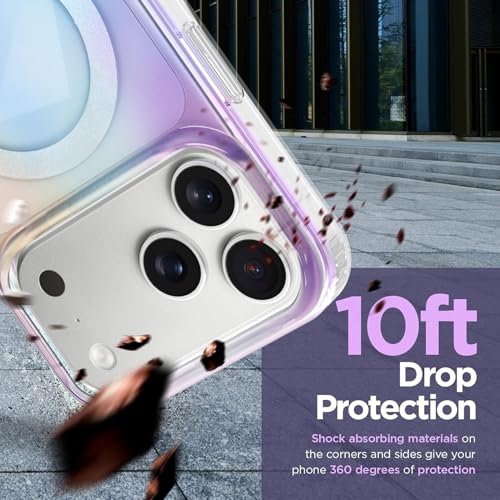 Image of Magnetic Case for iPhone 17 Pro Max [Compatible with Magsafe] [Anti-Yellowing] [1 Screen Protector] Shockproof Slim Iridescent Sparkly Case for iPhone 17 Pro Max 6.9 inch 2025, Purple