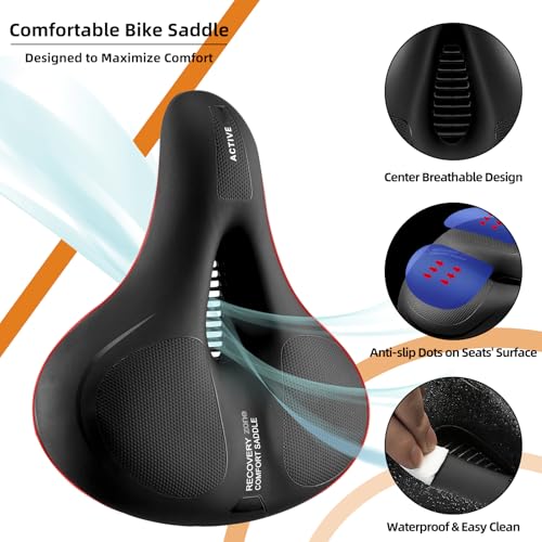 image for ROCKBROS Bike Seat Cushion for Men Women with Handle & Dual Shock Abso