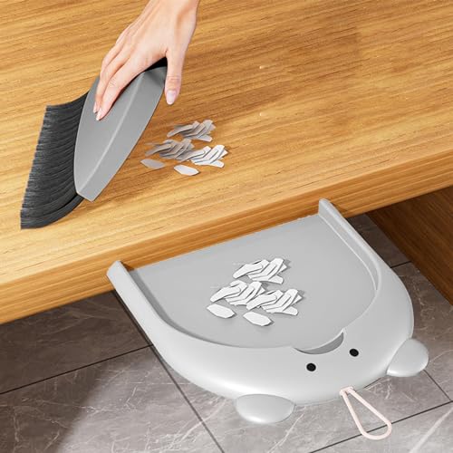 Mini-Besen- und Kehrschaufel-Set,Mini-Kehrschaufel- und Kehrbesen-Set - Kleines Handbesen- und Kehrschaufel-Set,Mini-Desktop-Reinigungsbürste, Tastaturbürste, Cartoon-Besen, Kehrschaufel-Set für die S – Bild 3