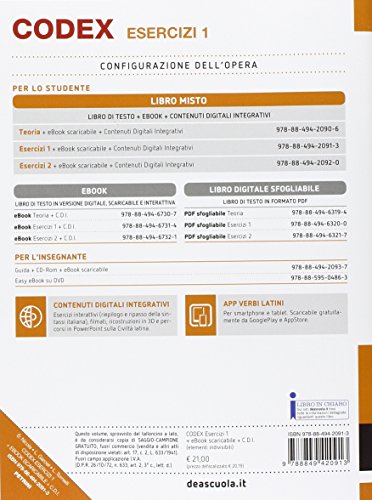 Codex. Esercizi. per le Scuole superiori. con