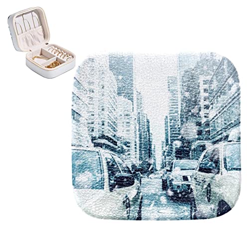 Boîte de rangement pour bijoux en cuir PU New York