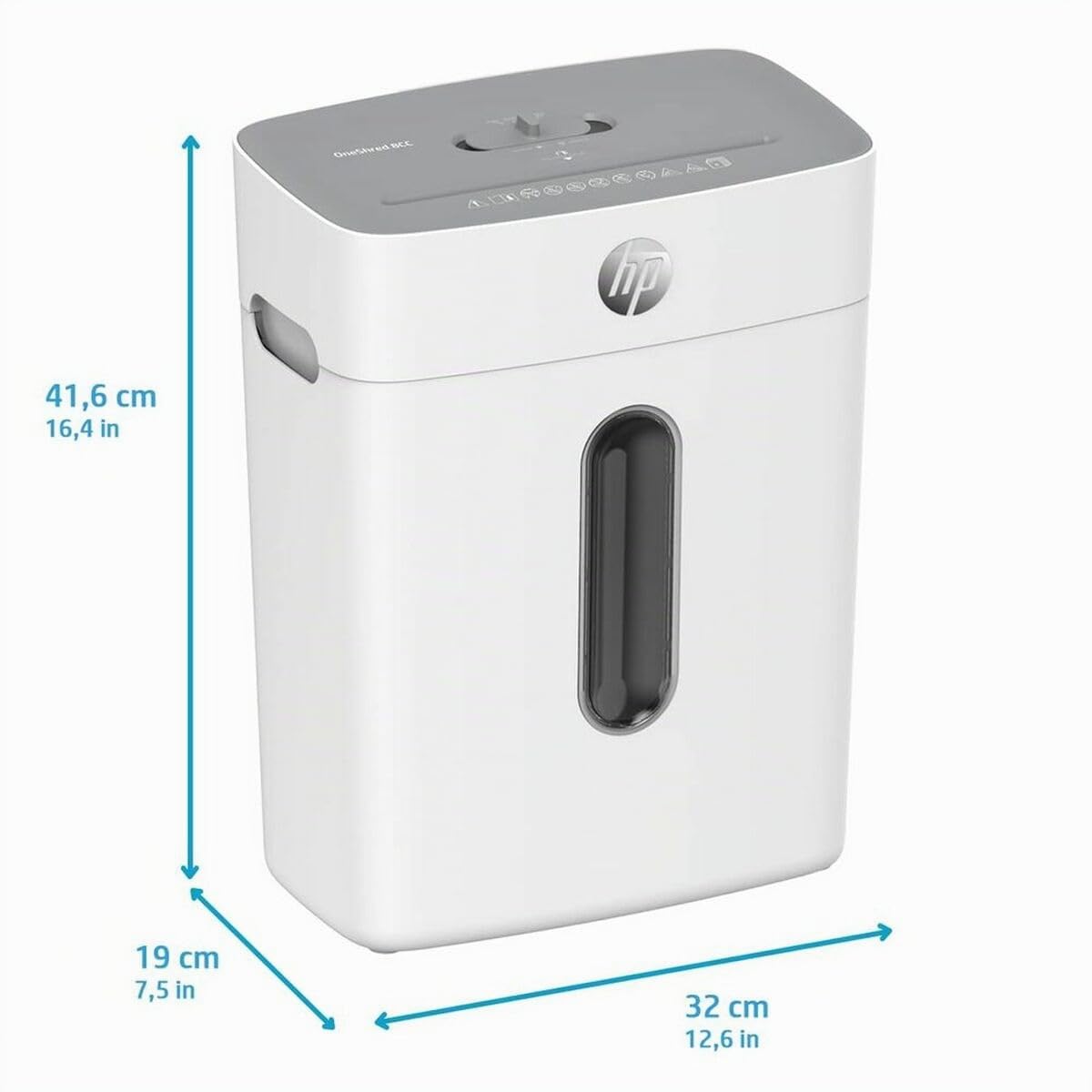 HP Distruggi documenti OneShred 8CC, Taglio croce, 15 litri, bianco
