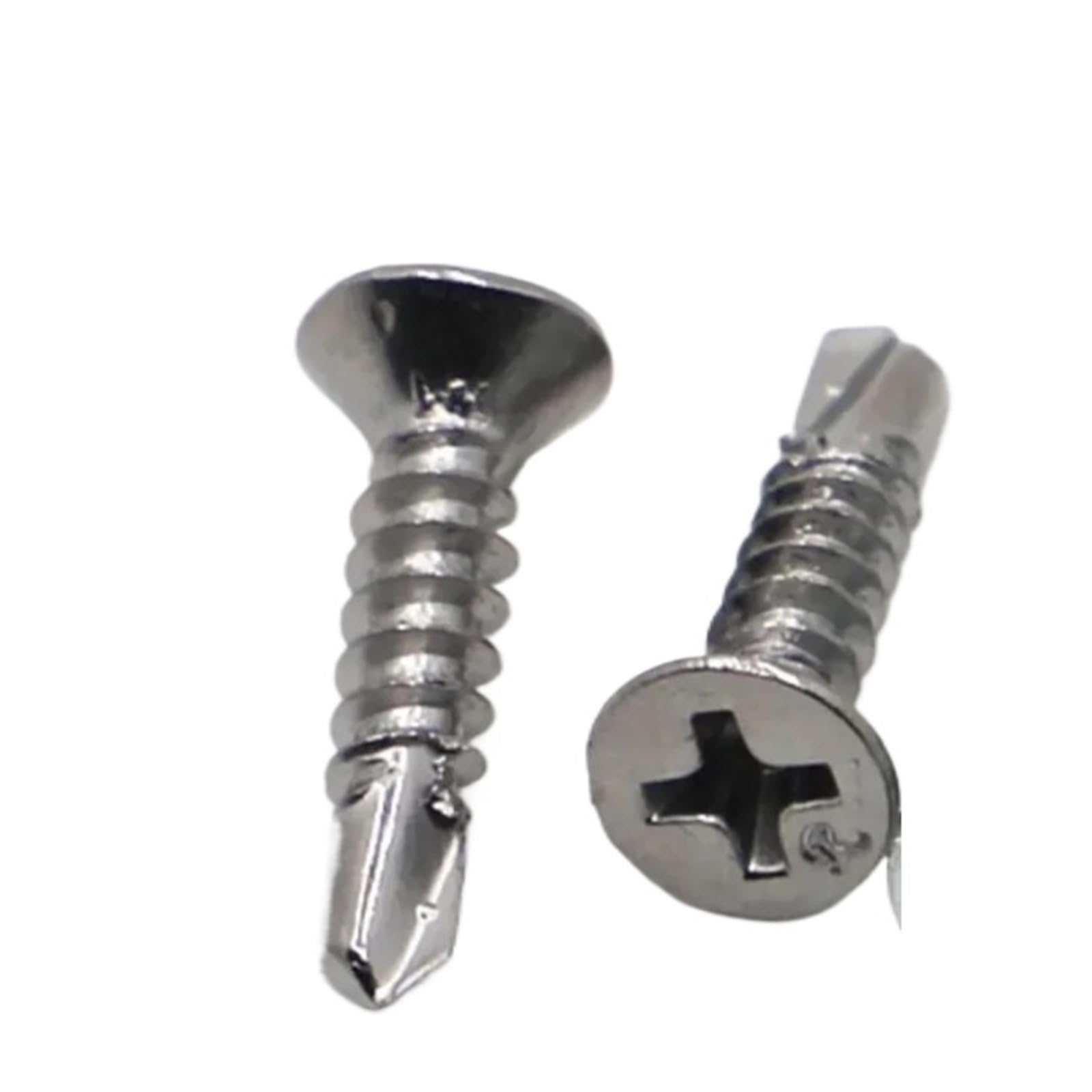 Surtido de tornillos para madera, Tornillos autoperforantes de acero inoxidable 410, cabeza plana, paquete 20, M4.2-M4.8, 13-50 mm(50mm,M4.8)