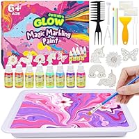 Hapikids Water Marbling Paint for Kids, Arts and Crafts for Kids Age 6-12 Gifts for 6 7 8 9 10 11 12 Years Olds Girls Toys for 6-12 Year Old Girls Birthday Gift Ideas Activities Toys Craft Kits
