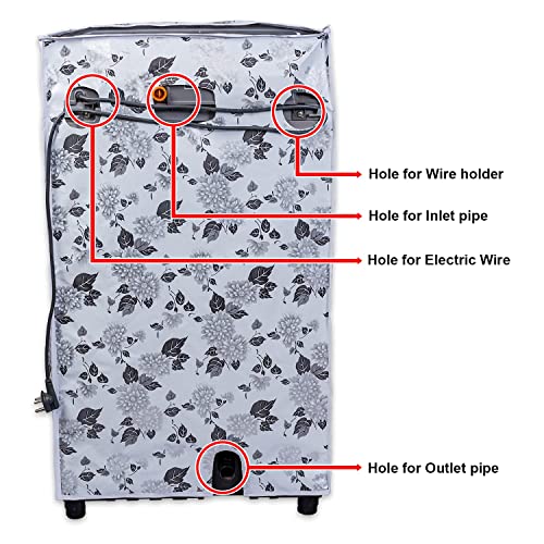 Image of Classic Top Load Washing Machine Cover Suitable for Godrej 6 Kg, 6.5 Kg, 7 Kg, 7.5 Kg (57cmsX56cmsX86cms, Half White & Grey, Medium)