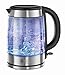 Russell Hobbs Bollitore acqua elettrico, 1.7 L, 2200 W, 7 tazze (opzione 1 tazza), Filtro anticalcare rimovibile e lavabile, Illuminazione LED, Basic Glass Kettle 21600-57