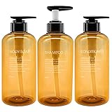 3er Pack nachfüllbarer Shampoo- und Conditioner-Spender, leerer Seifenspender aus Kunststoff für...