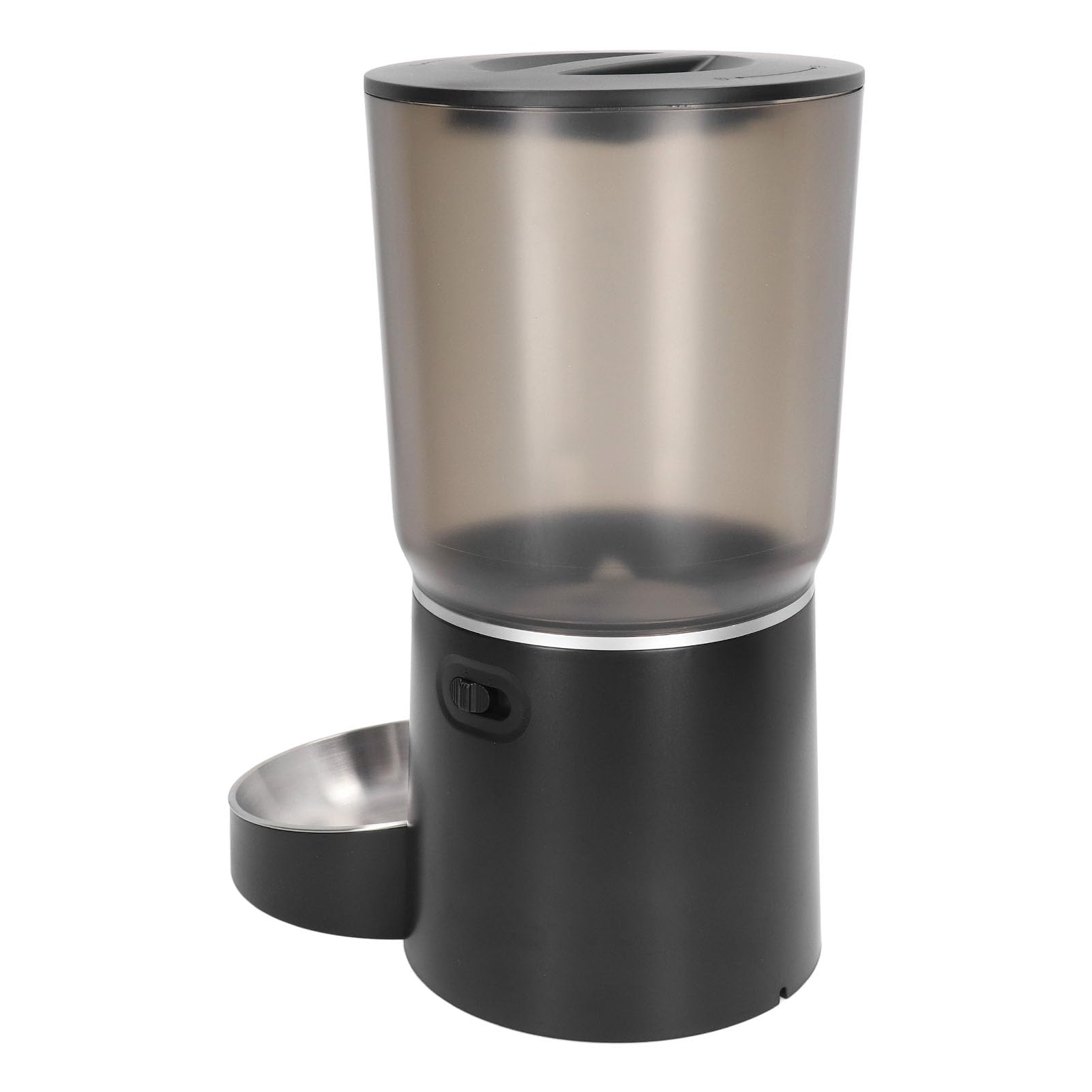 Comederos Automáticos para Mascotas, 5L, Soporte de Doble Potencia, Sincronización Inteligente, ABS, Dispensador de Comida para Perros y Gatos con Tazón de Acero Inoxidable (botón)