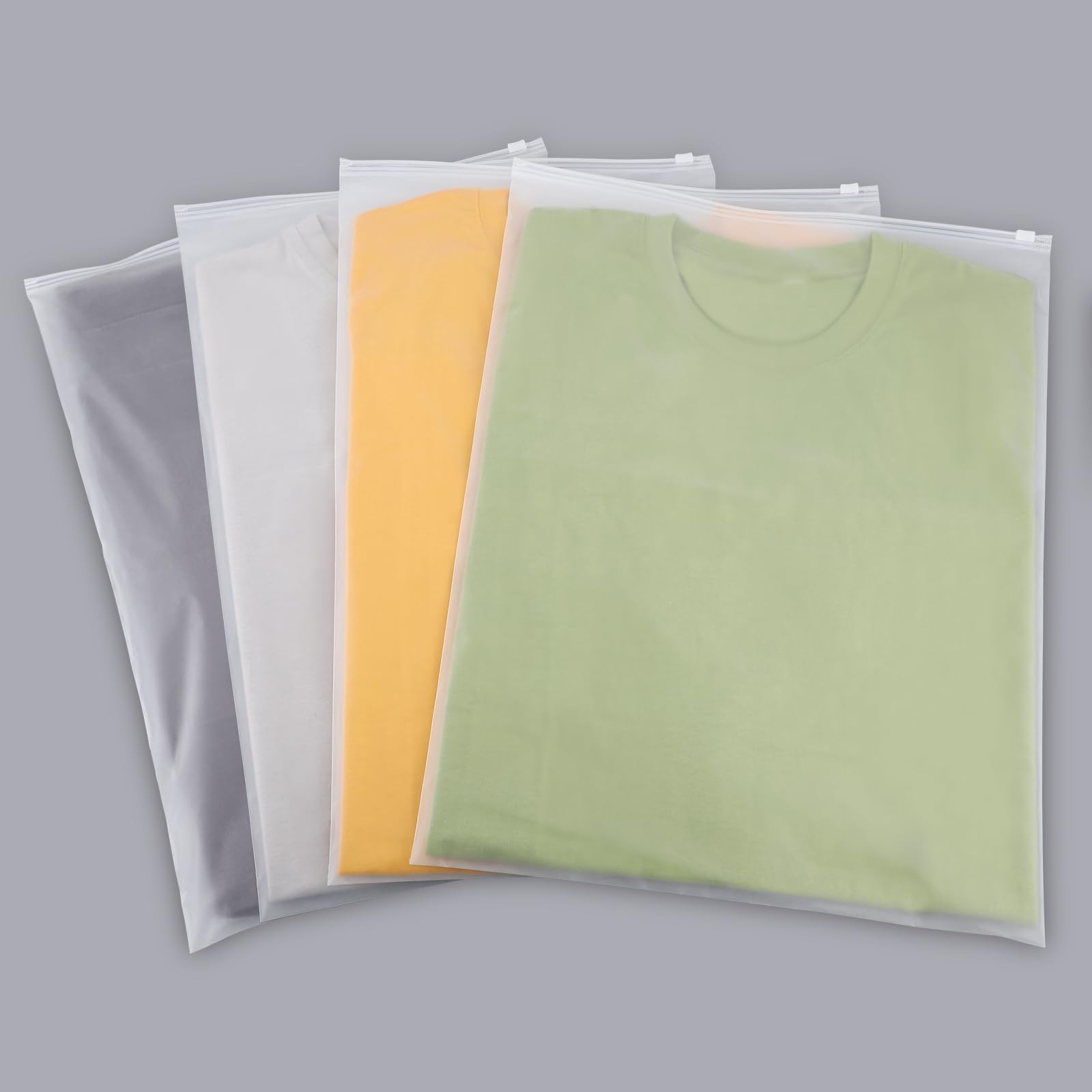 Bolsas Ziplock para ropa, 50 unidades, 35 x 45 cm, bolsa resellable esmerilada para viajes, reutilizable y a prueba de polillas, para vender ropa, almacenamiento en el hogar (sin agujeros de