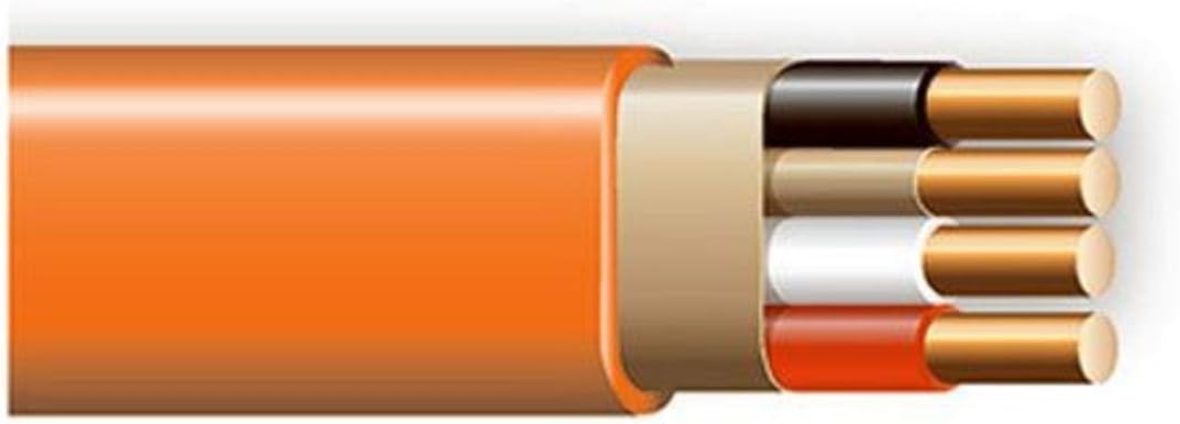 Cerrowire147-1803AR 25-Feet 10/3 NM-B Solid with Ground Wire, Orange