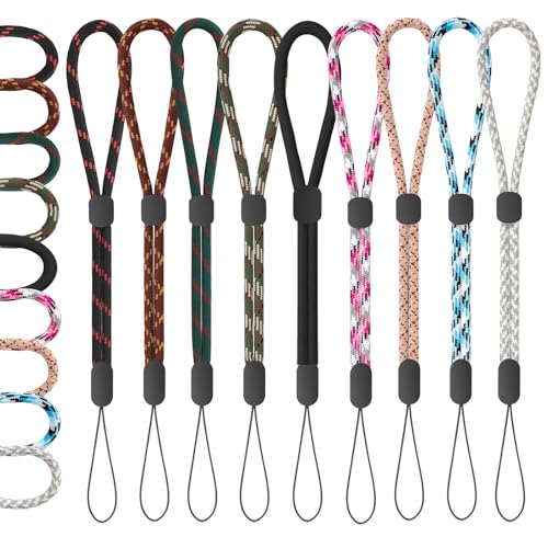 FrgKbTm Hand Wrist Strap Lanyard, 9 Pcs Adjustable Nylon Colorful for Mobile Phone, Camara, Keys...