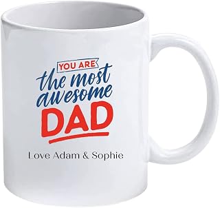Fathers Day Personalized/Custom Coffee Cup/Mug - 11 OZ - Image Printed on both sides of Mug -Heat Sublimated - Image will not come off