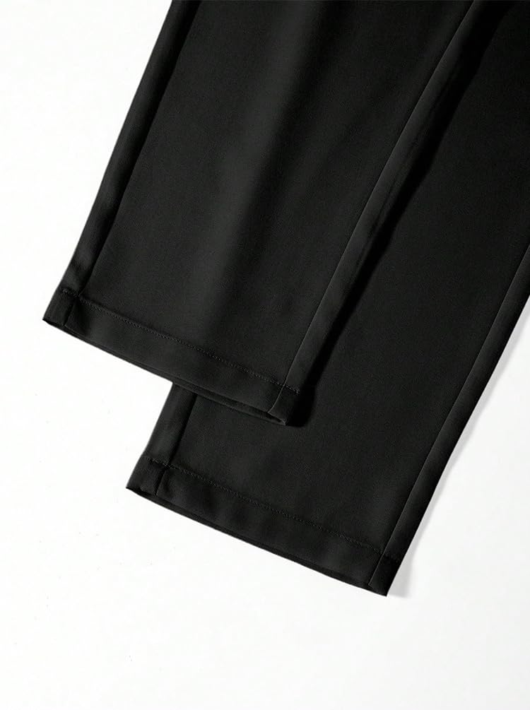 Pantaloni Chino da Uomo Eleganti Elasticizzati Dritti Pantalonis da Lavoro Slim Fit Tinta Unita Pantalone da Completo per Primavera Estate