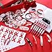 PullCrease 400 Pcs/100 Sets Drug Free Awareness Kit Include Red Ribbon Pens Stickers Silicone Bracelets Wristbands Badges Pins for Red Ribbon Week Men Women Charity Gifts
