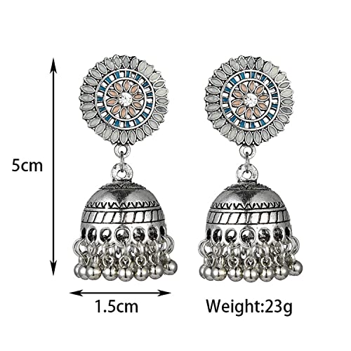 Multicolor Stone Studded Tassel Earrings