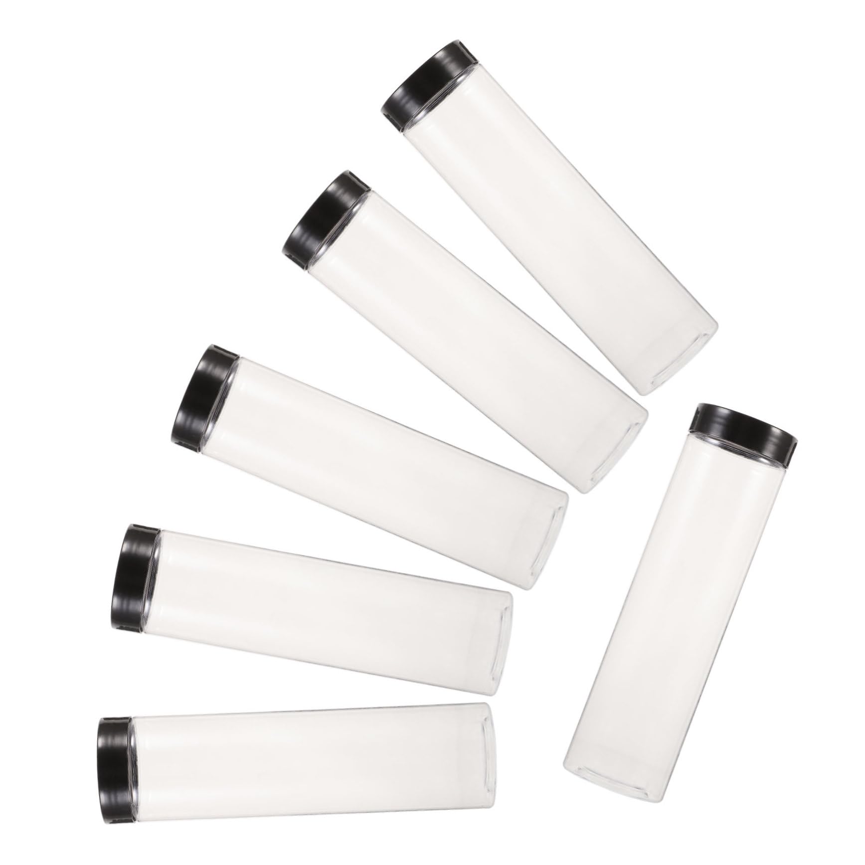 PartyKindom 6pcs Juice Storage Bottles Plastic Drink Bottles Leakproof Cap for Juice and Smoothies for Cold Brew Tea