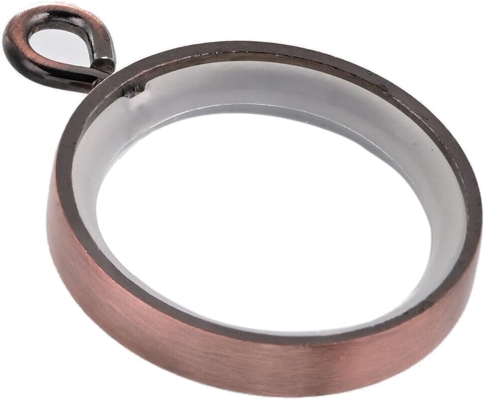 Lister Cartwright 28mm Curtain Rings Antique Copper Metal (Premium Rings with Insert(10x Curtain Rings))