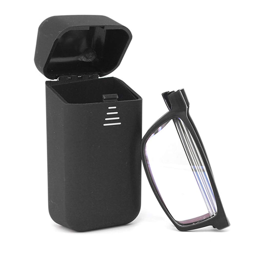 KoKoBin Pieghevole Anti Luce Blu Occhiali da Lettura Per uomo e donna con fionda specchio telescopico gambe con una scatola portatile Per viaggiare (nero, 1.0)