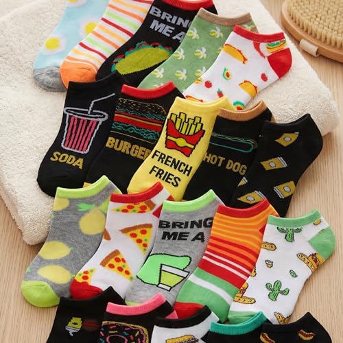 Image of Tipi Toe Women's 20 Pack Colorful Low Cut Socks - Lightweight, Breathable Design for All-Day Comfort Sizes 9-11 /10-13