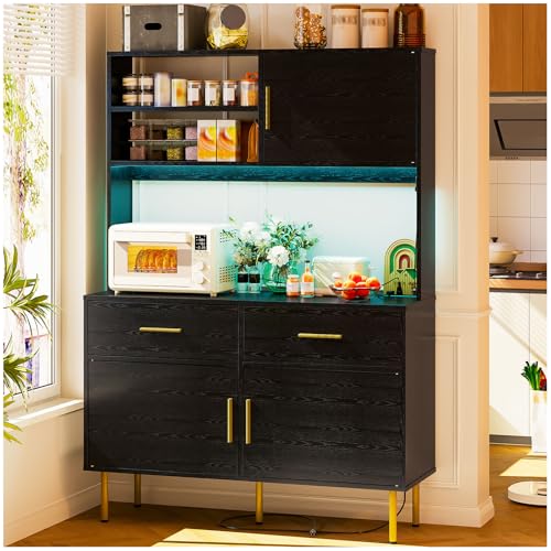 Catálogo de Walmart Muebles de Cocina de esta semana. 49 SIMPLE ESPACIO Alacenas para Cocina,Muebles para Cocina con Regleta y LED,120 * 40 * 170CM Alacenas para Cocinas Tiene un Gran Espacio Almacenamiento,Adecuado para Cocinas y Salón...