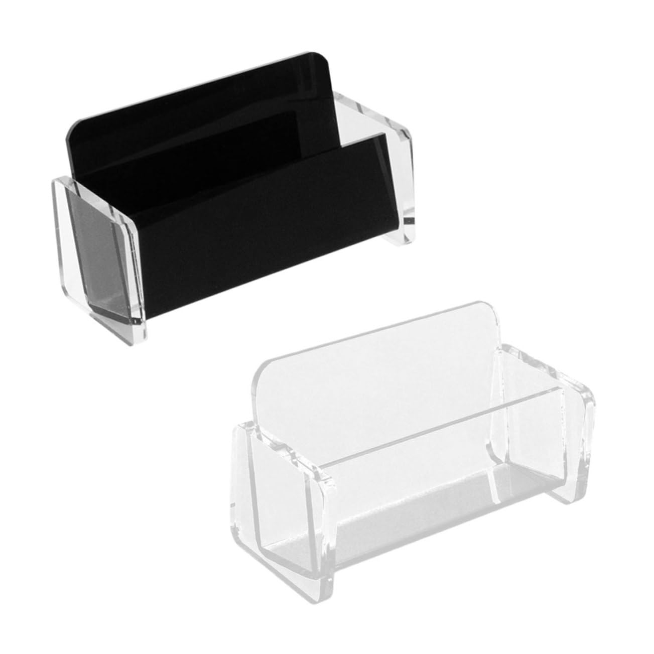 Artibetter 3 Set Biglietti Visita in Acrilico Supporto E Nero Per Scrivania Ufficio Custodia Organizer Con Base Rinforzata Per Carte Design Geometrico Aperto Per Accesso Facile E 2 Pezzi * 3