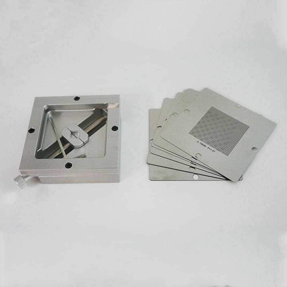 SPORTARC pour BGA Kit de reballing de 90 mm avec gabarit de fixation et 10 pochoirs universels