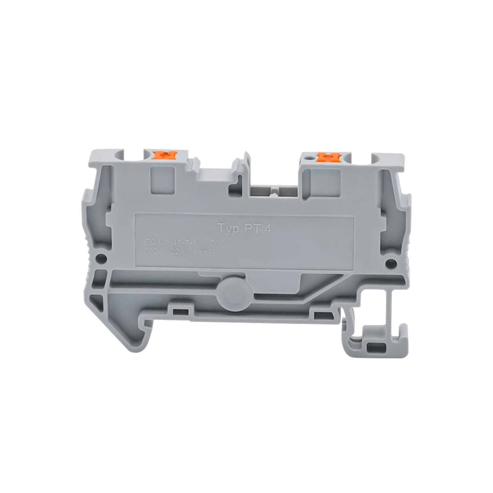 10 sztuk PT-4 Terminal Block Złącza okablowania Sprężyna montowana na szynie DIN Zasilanie bez śrub przewodów PT4 (szary)