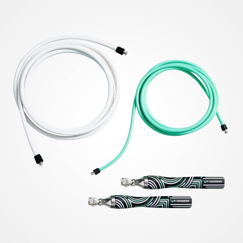 Crossrope Juego de cuerda para saltar y obtener magro – Cuerda de velocidad y cuerda de fuerza