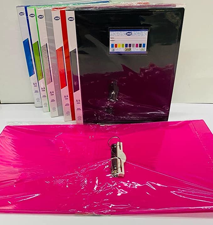 HATHIYANI Heavy Plastic File Folder 2D Ring Binder A4 Size Tough