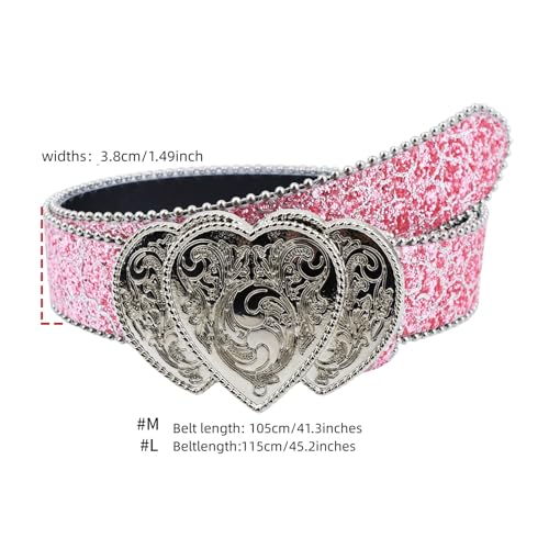 Waist Belt Engraved Buckle For Cowboy Cowgirl With Heart Vintage Belt Hot Girl Waist Chain Oversize Belt3