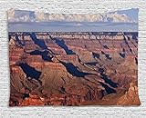 Lunarable Grand Canyon Tapestry, Famous Scenery Cliffs and Mother Nature Fluffy Clouds, Wide Wall Hanging for Bedroom Living Room Dorm, 60' X 40', Cocoa Burnt Sienna
