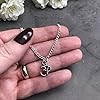 OHM Yoga Pendant Necklace - Silver Tone Charm on 16 Inch Silver Plated Curb Chain #3