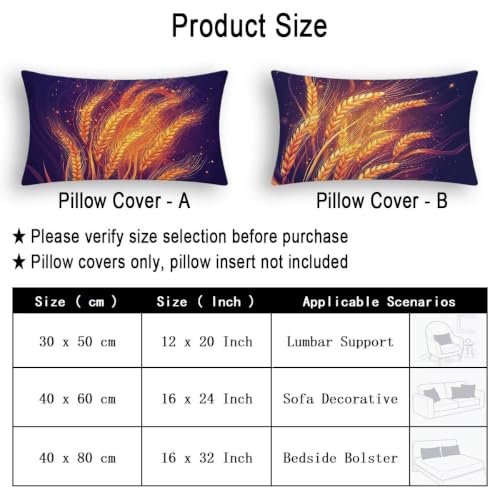 Fundas Cojines Otoño Decorativos de Lino Impermeable 40x80 cm Rectangular Juego de 2 6