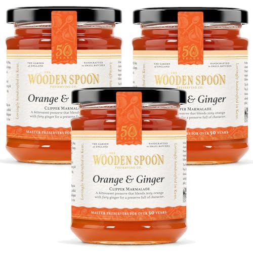 The Wooden Spoon Preserving Company - ‘Clipper’ Dark Orange & Ginger Marmalade - 340g - Pack of...