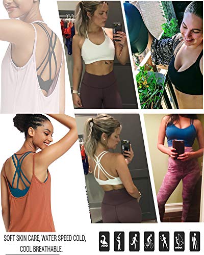 Image of RUNNING GIRL Sports Bras for Women,Strappy Crisscross Back Padded Low Impact Running Sports Bra with Removable Cups