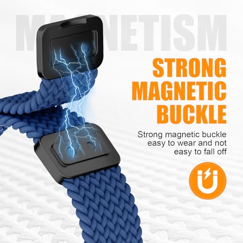 Image of BXUXOHS Magnetic Nylon Bands for Samsung Galaxy Watch 8 Band /Galaxy Watch 8 Classic,Braided Elastic Fabric No Gap Sport Strap for Galaxy Watch 8 /8 Classic 40mm 44mm 46mm men /women