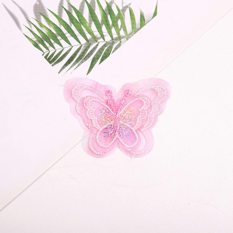 Naszywka haftowana 5 * 4CM 50 SZTUK Motyl Mała Naszywka Haftowana Żelazko Aplikacje Chińskie Na Odzież Duże Naszywki Kurtkę Jeansową(Shallow Purple)