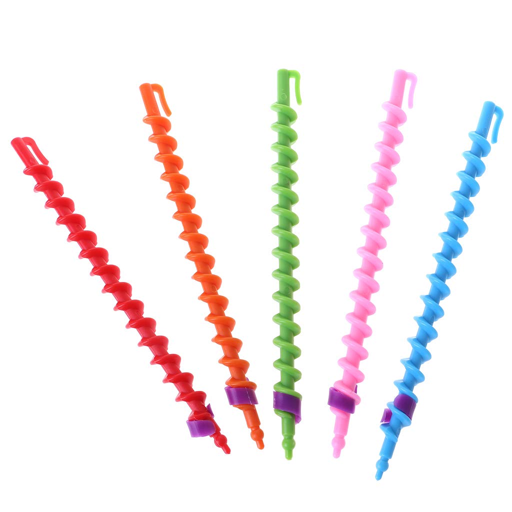 24Pcs Long Plastic Styling Barber Salon Tool Hairdressing Spiral Hair Perm Rod
