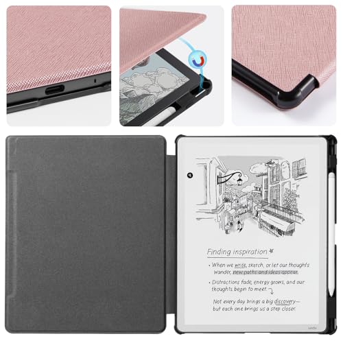 Image of CoBak Case for 11 inch Kindle Scribe 3rd Generation 2025, Kindle Scribe Colorsoft - All New PU Leather Cover with Auto Sleep Wake, Pen Holder for Scribe 11 inch 2025 Released