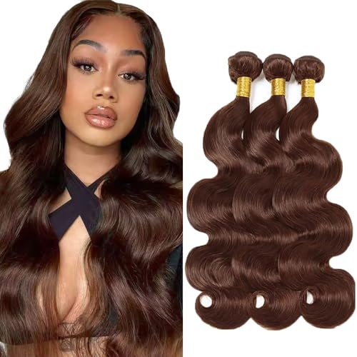30 30 30 Inch Color 4 Bundle Dark Brown Body Wave Human Hair Bundles Chocolate Brown Bundle Color 4 Body Wave Bundles Huma Hair