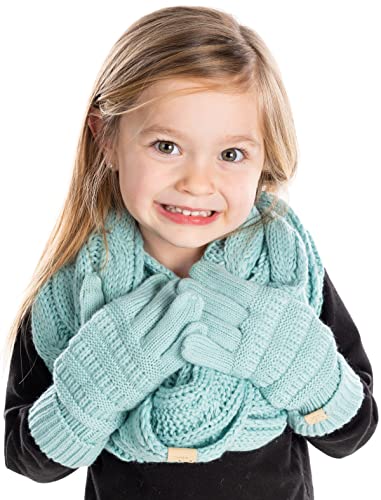 Funky Junque Matching Sets Kids Infinity Scarf Texting Gloves Bundle Girls Boys Toddler