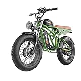 Freego Electric Dirt Bike, Electric Motorcycle for Adults,2000W Dual Motor/48V/40/55Ah,Dual Hydraulic Brake/Suspension,35MPH/68/108Mile,20x4 Fat Tires Off Road EBike (Green/40Ah/F3 Pro)