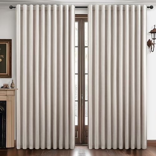 Extra Wide 70 Inch Length Blackout Curtains & Drapes 120 Inches Long 2 Panels Set for Sliding Glass...